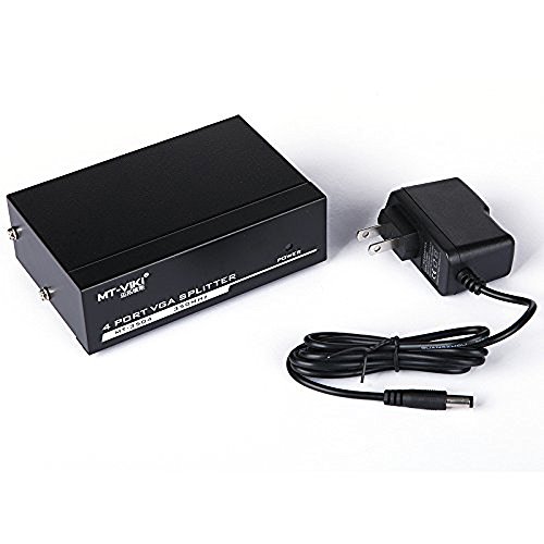 C-Zone 350 Mhz High Definition 14 Port Vga Splitter Metal Box,1 PC To 4 Monitors VGA/SVGA/LCD/CRT 4 Port Video Splitter Box for PC/TV/Monitor