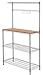 Finnhomy 14x36x61 4-Tiers Adjustable Kitchen Bakers Rack Kitchen Cart Microwave Stand with Chrome Shelves and Thicken Bamboo Cutting Board