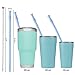 Vantic Collapsible and Reusable Silicone Straws, Portable Folding Drinking Straws, BPA Free with Travel Case & Cleaning Brush, Suitable for 20 or 30 oz Tumblers-Pink&Blue Case