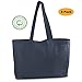 Cotton Canvas Tote Bag (3 Pack, Black Color) perfect for beach, grocery shopping, craft projects - extra thick, large, durable,100% cotton