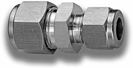 Duolok 316SS Reducing Union 1/8'' Tube x 1/16'' Tube, case of 10 (Swaglok PN: SS-200-6-1; Parker PN: 2RU1-316; Hy-Lok PN: CUR 2-1-S316)