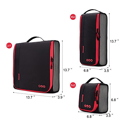 BAGSMART Packing Cubes 6Pcs Travel Packing Organizer Fit Perfectly in