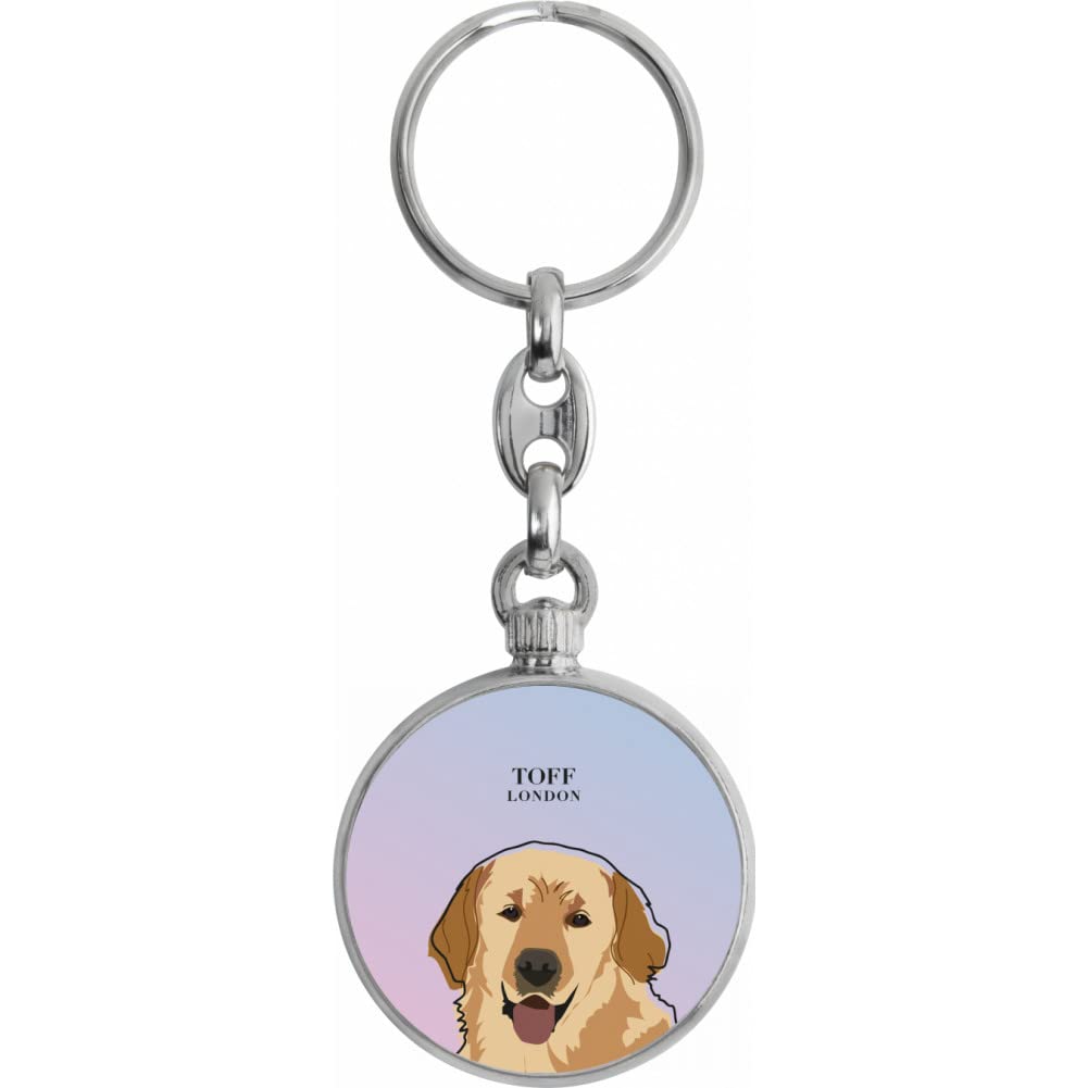 Toff London Beige Golden Retriever Dog Head Keyring