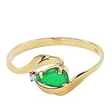 Galaxy Gold 14k Solid Yellow Gold Ring with Natural