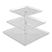 3 Tiers Large Acrylic Cupcake Stands, Serving Tray with Borders, Tiered Square Cake Stand Wedding Tower, Party Dessert Display Holder Multi-Function 3 pcs Separated Trays for Parties Fruit Displays