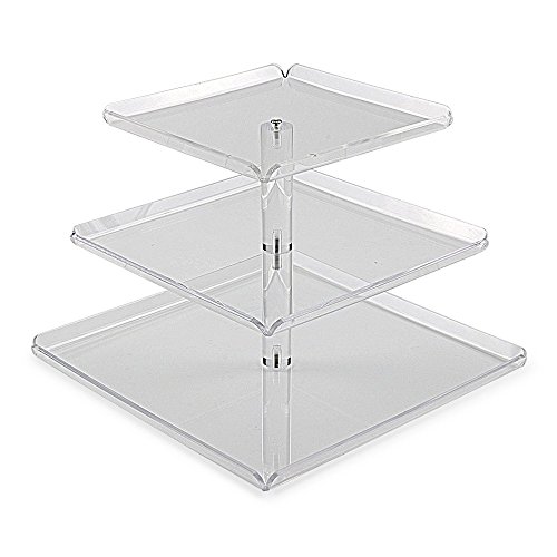 3 Tiers Large Acrylic Cupcake Stands, Serving Tray with Borders, Tiered