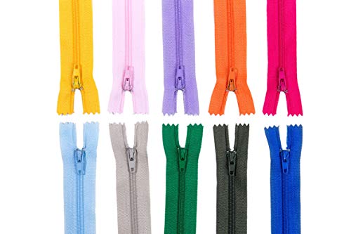 100 Pieces Nylon Coil Zippers,14 Inch Colorful Sewing Zippers Supplies for Tailor Sewing Crafts(20 Assorted Colors) - Thumbnail 5