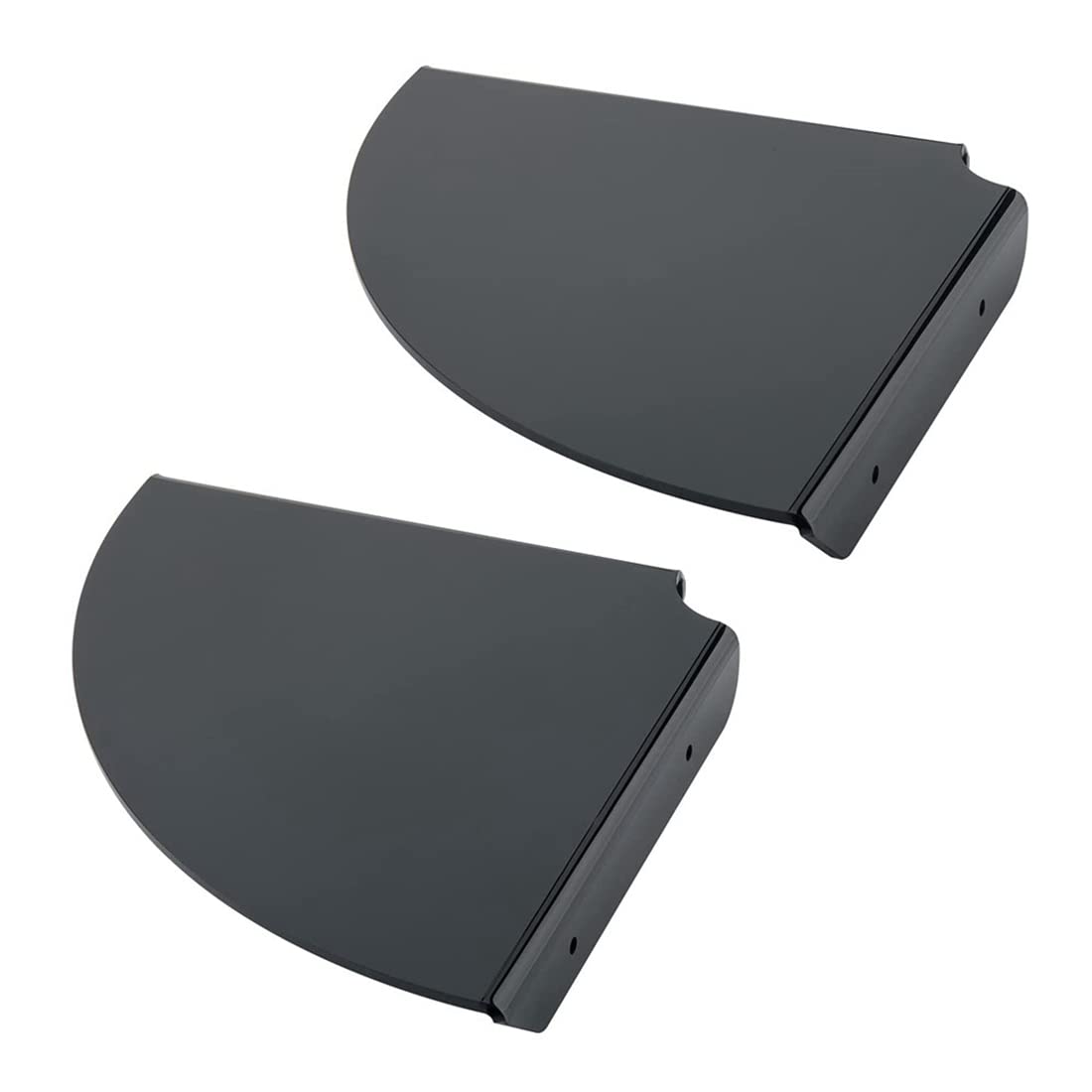 Kaneorooir 2 Pcs Acrylic Wall Mount Floating Corner Shelves Quarter Shower Shelf Hanging Corner Shelves Wall Display (Black)