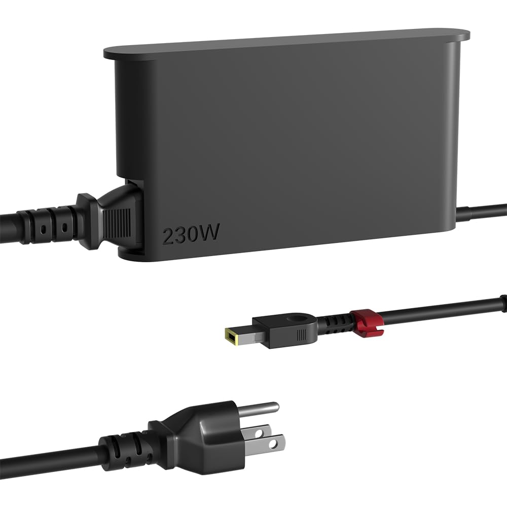 Photo 1 of SLRIOYS New Slim 230W AC Adapter Charger Fit for Lenovo Legion Pro Slim 5 5i 5P 7 S7 C7 Y920 Y740 Y720 Y545 R720 Y7000 Thinkpad P1 P73 P72 P71 P70 P53 P52 P51 ideapad Y910 Y900 ThinkBook 16p Laptop
