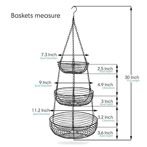 Home-Intuition-3-Tier-Hanging-Basket-Heavy-Duty-Wire-Round-Black