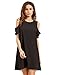 Milumia Women's Summer Cold Shoulder Ruffle Sleeves Shift Dress Black S