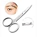 SKEMIX 2ct Curved and Rounded Facial Hair Scissors (Made of Stainless Steel) - Safety Use for Eyebrows, Eyelashes, Nose hair, Ear hair, moustache and beard (round + curved)