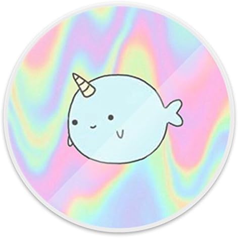 Adorable Pop Grip Sockets, Prevent Phones from Dropping,Expanding Stand Grip for iPhone,Smartphones and Tablets - Cute Cartoon Narwhal White