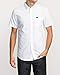 RVCA Men's Thatll Do Oxford Short Sleeve Woven Shirt, White, Large