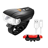 USB Rechargeable Bike Light Set,SCODE Ultra Bright 400 Lumens Five Mode Front Light and Four  Mode LED Tail Light Set,Waterproof ,Splash-proof,Easy Install&Quick Release, Fits All Bikes