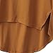 SAYM Women Oversize Pocket Open Fork Hem Long T-Shirt Tops Brown