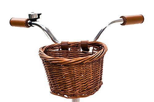 ACEGER Kids Bike for Girls with Basket, 16 inch with Kickstand, No Training Wheels (White, 16 inch)