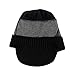 XIAOHAWANG Winter Men Hat Knit Cable Visor Beanie with Fleece Lining Patchwork Stripe Newsboy Cap with Brim for Outdoor Sport (Black)