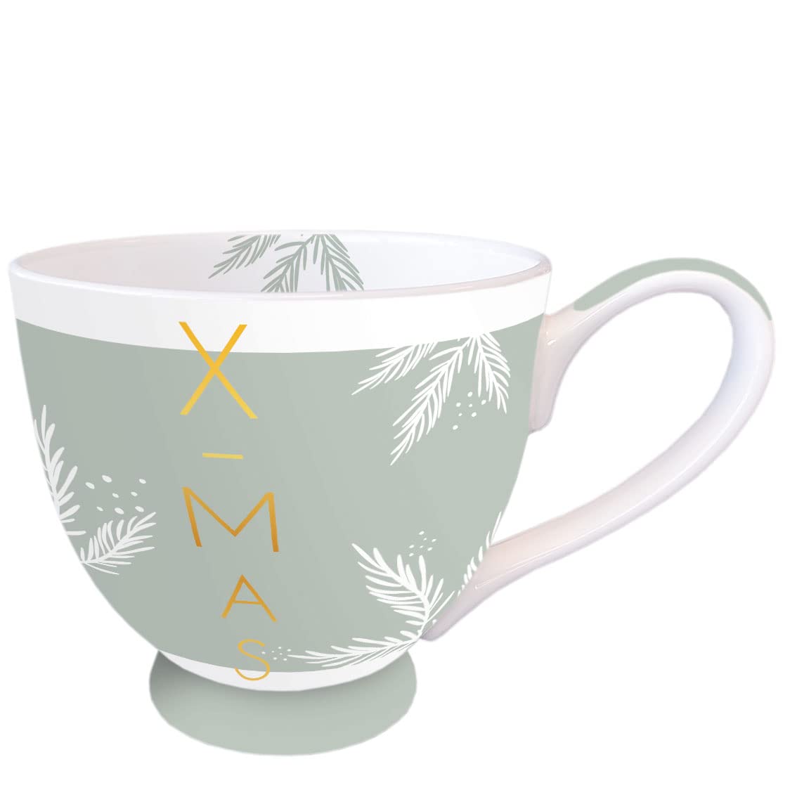 Ambiente Jumbo Mug Tea Coffee Mug Approx. 450 ml Autumn Winter Christmas Xmas Green
