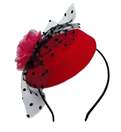 Fascinator hair clip head hoop veil wool flower hat der…