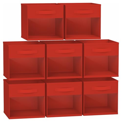 DIMJ 6 Pack Red Storage Bins