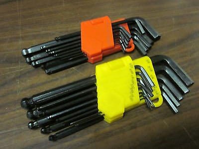 26pc ALLEN BALL POINT END LONG ARM HEX KEY WRENCH SET SAE/MM 1.27-10 3/8" 1/20