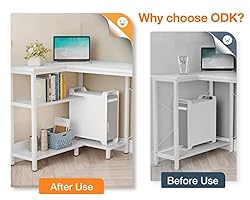 ODK 40 Inch Small L Shaped Computer Desk with Power
