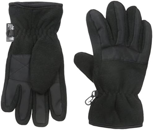 Nolan Gloves Big Boys' Solid Ski Sport Fleece Ski Glove, Black, Small/Medium