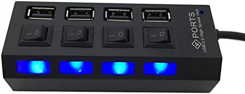 TayTech USB Hub 4-Port - High Speed - 2-Foot USB Cable - For Laptop Desktop iMac Macbook Air Mac Mini And Any PC (Black)