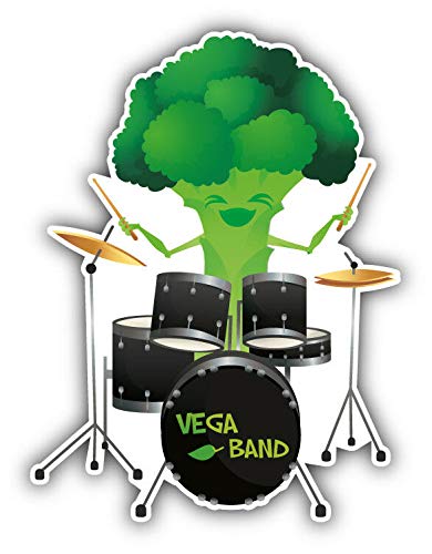 Funny Broccoli Drummer Art Decor Sticker for Scrapbooking, Calendars, Arts, Kids DIY Crafts, Album, Bullet Journals 50 Pack