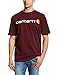 Carhartt Men's Loose Fit Heavyweight Short-Sleeve Logo Graphic T-Shirt,PortMedium