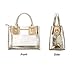 Clear Shoulder Handbags for Ladies, OURBAG Fashion 2 in 1 Designer Women's Waterproof Transparent Handbag Top Handle Crossbody Bag and Purse (Gold)