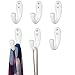 mDesign Single Decorative Metal Wall Mount Organizer Hanger Hooks for Entryway or Hall Closet - Hanging Coats, Hoodie, Hat, Clothes, Backpacks, Keys, Hardware Included, Hyde Collection, 6 Pack, White