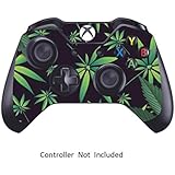 Skins Stickers for Xbox One Games Controller - Custom Orginal Xbox 1 Remote Controller Wireless Protective Vinyl Decals Covers - Leather Texture Protector Accessories - Weeds Black