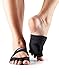 toesox Yoga Women Dance Socks – Non Slip Grip Releve Half Toe for Pilates, Barre, Medium, Black