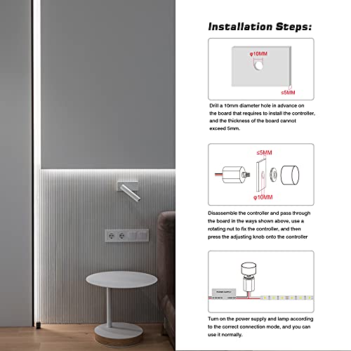 SURLED Dimmer Switch 12 Volt DC for LED RV Lights Interior, Dimmer Knob