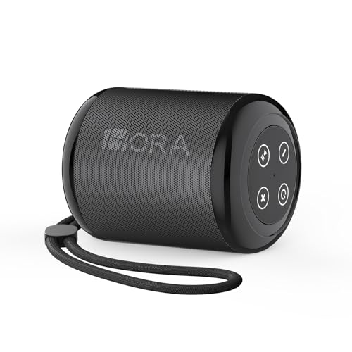 1 Hora Bocina Bluetooth Portátil 5W, Mini Bocina Inalámbrica con USB-C, Radio FM, TWS, USB/TF/AUX, Manos Libres, Batería 1500mAh, Bocina Pequeña para Viaje, Oficina y Casa, Negro