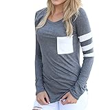 Fedi Apparel Women's Plus size Long Sleeve Splice Shirt Blouse Strip Tops