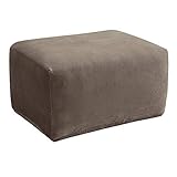 SureFit Stretch Pique Oversized Ottoman Slipcover, Taupe