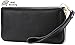 Iswee RFID Blocking Women's Leather Zipper Closure Wristlet Slim Wallet Card Case Purse Clutch (Black)