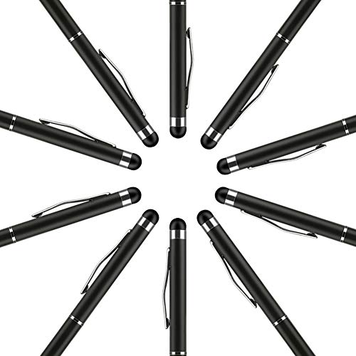 Stylus Pen, UROPHYLLA Stylus Pens for Touch Screens, 2 in 1 Capacitive Stylus Ballpoint Pen Stylus for iPad, Tablet, iPhone, Kindle, Samsung and Other Touch Screen Devices (Black-10Pack)