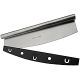 Checkered Chef Pizza Cutter Sharp Rocker Blade With Cover. Heavy Duty Stainless Steel. Best Way To Cut Pizzas And More. Dishwasher Safe.