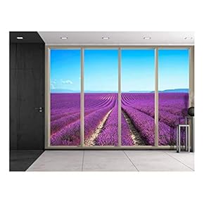 Wall26 - Field of Purple Flowers - Canvas Art Wall Mural Decor - 66"x96"