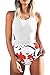 CUPSHE Women's Lilies Print Tank Top One-Piece Swimsuit,Lilies Print,Medium