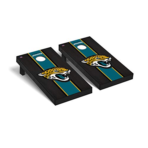 Jacksonville Jaguars NFL Football Regulation Cornhole Game Set Onyx Stained Stripe Version 2