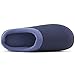HomeIdeas Men's Woolen Fabric Memory Foam Anti-Slip House Slippers, Autumn Winter Breathable Indoor Shoes (Large / 11-12 D(M) US, Navy Blue)