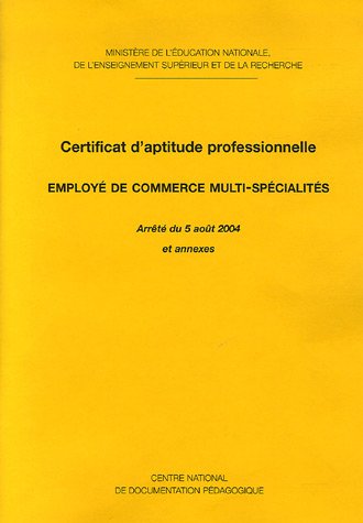 Certificat d'aptitude professionnelle, Employé de commerce multi-spécialités