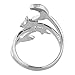 LUX ACCESSORIES Galaxy Celestial Crescent Moon Star Mood Wrap Ring