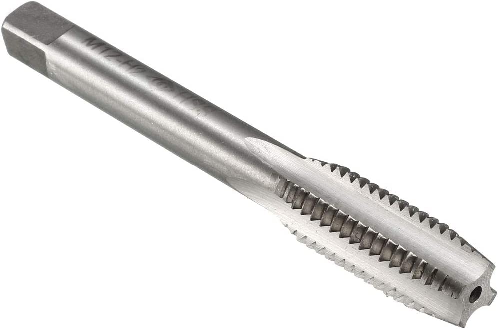 TA-VIGOR M12 x 1.5mm Metric Machine Tap, HSS 4 Straight Flute Taper Plug Metric Tap, 1.5mm Pitch Screw Thread Tapping Threading Machinist Repair DIY Tool — image 1