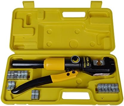 10-Ton Hydraulic Crimping Wire Battery Cable Crimper Lug Terminal Tool w/ 9 Dies